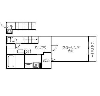 東京都北区岸町１丁目 賃貸アパート 1K